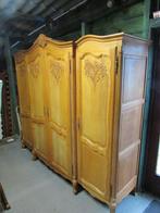 Barok eiken 4 deurs linnenkast met hang en leg 525,00, 200 cm of meer, 150 tot 200 cm, Met hangruimte, Eikenhout