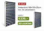 Vakkenkast Magazijnkast 198x100x30cm incl. 72 vakverdelers, Nieuw, Ophalen of Verzenden, Nvt, Nvt