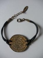 ETTIKA armband lams leer gold dipped Phaistos munt - nieuw -, Ophalen of Verzenden, Nieuw, Goud, Leer