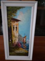 Schilderijtje met kustlandschap (22x45cm), Ophalen
