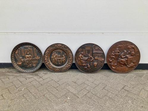 Grote Koperen Wandborden (4), Antiek en Kunst, Antiek | Koper en Brons, Koper, Ophalen of Verzenden