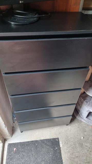 IKEA KULLEN Ladekast 5 lades zwart mag weg teab