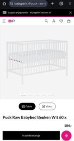 Ledikant wit Babypark 120x60cm, Kinderen en Baby's, Kinderkamer | Bedden, Ophalen, Gebruikt, Minder dan 140 cm, Matras