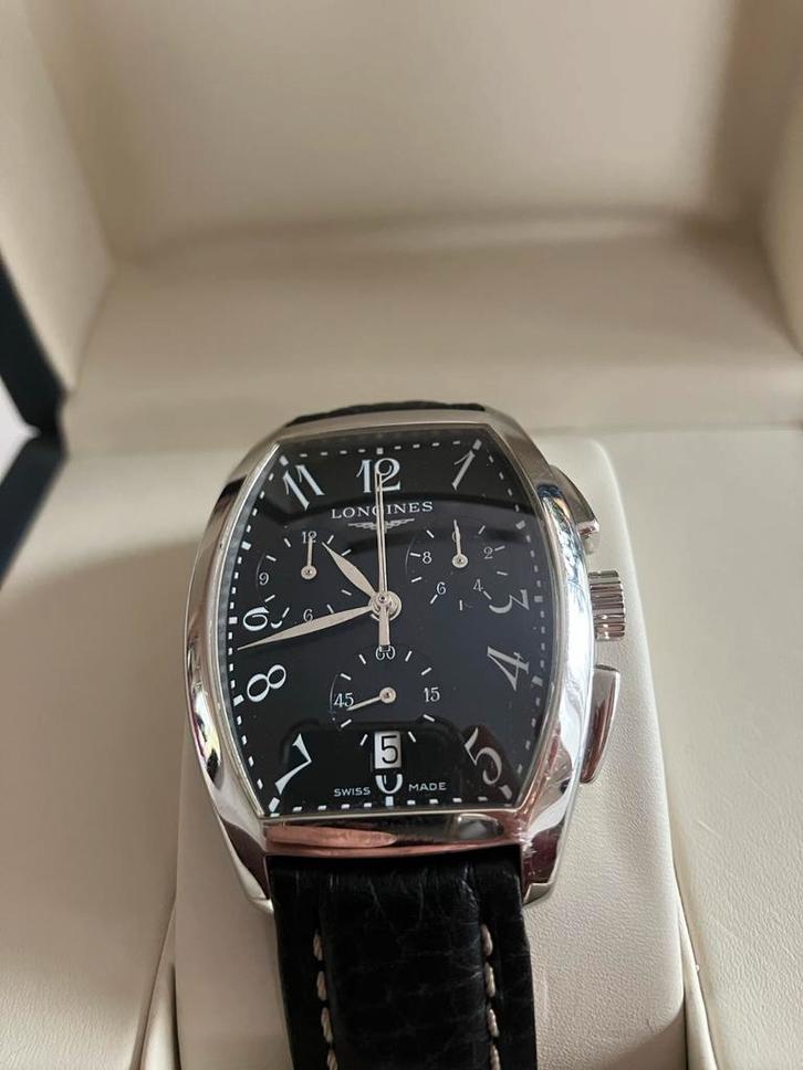 Longines Evidenza chronograaf, Sieraden, Tassen en Uiterlijk, Horloges | Heren, Zo goed als nieuw, Polshorloge, Staal, Leer, Ophalen of Verzenden