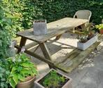 Picknicktafel stevig met parasolgat tuinset, Ophalen, Gebruikt, Rechthoekig