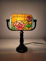Mooie Antieke Lamp met Rozenmotief, Gebruikt, Ophalen of Verzenden, Glas, Minder dan 100 cm