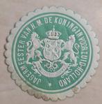 033)  SLUITZEGEL JAGERMEESTER VAN KONINGIN VAN ZUID-HOLLAND, Ophalen of Verzenden, Overige thema's
