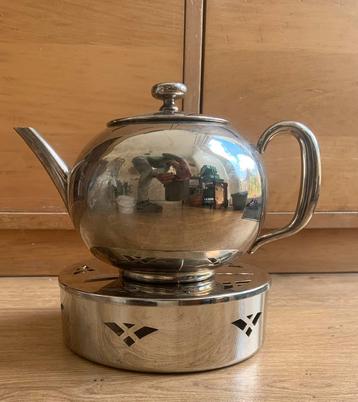 DE douwe egberts theepot en theelichtje verzilverd ? beschikbaar voor biedingen