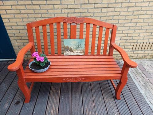 Hardhouten bankje, grandioos mooi, Tuin en Terras, Tuinbanken, Gebruikt, Hout, Ophalen
