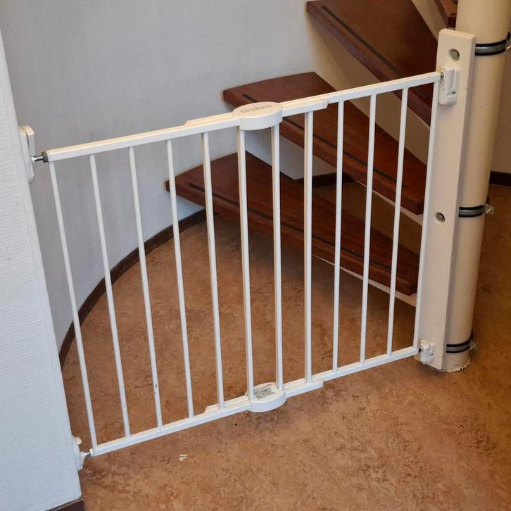 Traphekje / verdtelbaar (met ronde paal adapter!!!), Kinderen en Baby's, Traphekjes, Gebruikt, Metaal of IJzer, 115 cm of meer