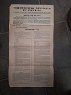 Militair gezag poster - aanplakbiljet 1944-1945, Nederland, Ophalen of Verzenden