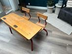 Frans schoolbankje bureau, Ophalen, Gebruikt, 100 tot 150 cm, 50 tot 100 cm