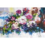 Schilderij “Kleurrijke bloemen”  door Ricky Damen, Antiek en Kunst, Kunst | Schilderijen | Abstract, Ophalen of Verzenden