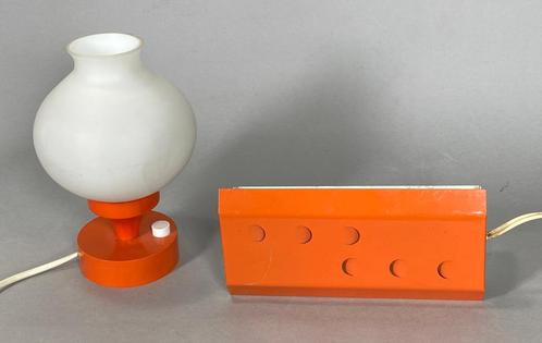 Div. lampjes en spots, oranje en chroom, retro, 9 stuks., Huis en Inrichting, Lampen | Spots, Gebruikt, Metaal of Aluminium, Ophalen
