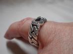 Zilveren ring met markasiet steentjes maat 18 nr.983, Sieraden, Tassen en Uiterlijk, Ringen, 18 tot 19, Verzenden, Zo goed als nieuw