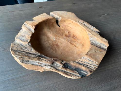 Teak houten schaal, Huis en Inrichting, Woonaccessoires | Schalen en Manden, Zo goed als nieuw, Rechthoekig, Hout, Ophalen of Verzenden