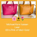 Michael Kors schoudertassen, leer, Ultra-pink of -Mari Gold, Ophalen of Verzenden, Zo goed als nieuw, Geel, Schoudertasje