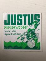 Sticker Justus aasvoer voor de sportvisser, Verzenden, Zo goed als nieuw, Merk