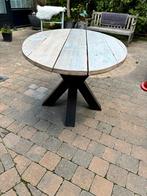 Ovale Steigerhouten Eettafel met Metalen Onderstel, Huis en Inrichting, Tafels | Eettafels, Gebruikt, 100 tot 150 cm, Verzenden