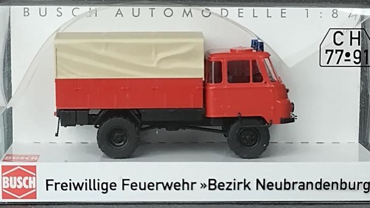 Robur LO 2002 a Freiwillige Feuerwehr 1:87 H0 Busch Pol, Hobby en Vrije tijd, Modelauto's | 1:87, Nieuw, Bus of Vrachtwagen, Overige merken