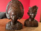 Houten Balinese Beelden Set, Antiek en Kunst, Kunst | Beelden en Houtsnijwerken, Ophalen of Verzenden