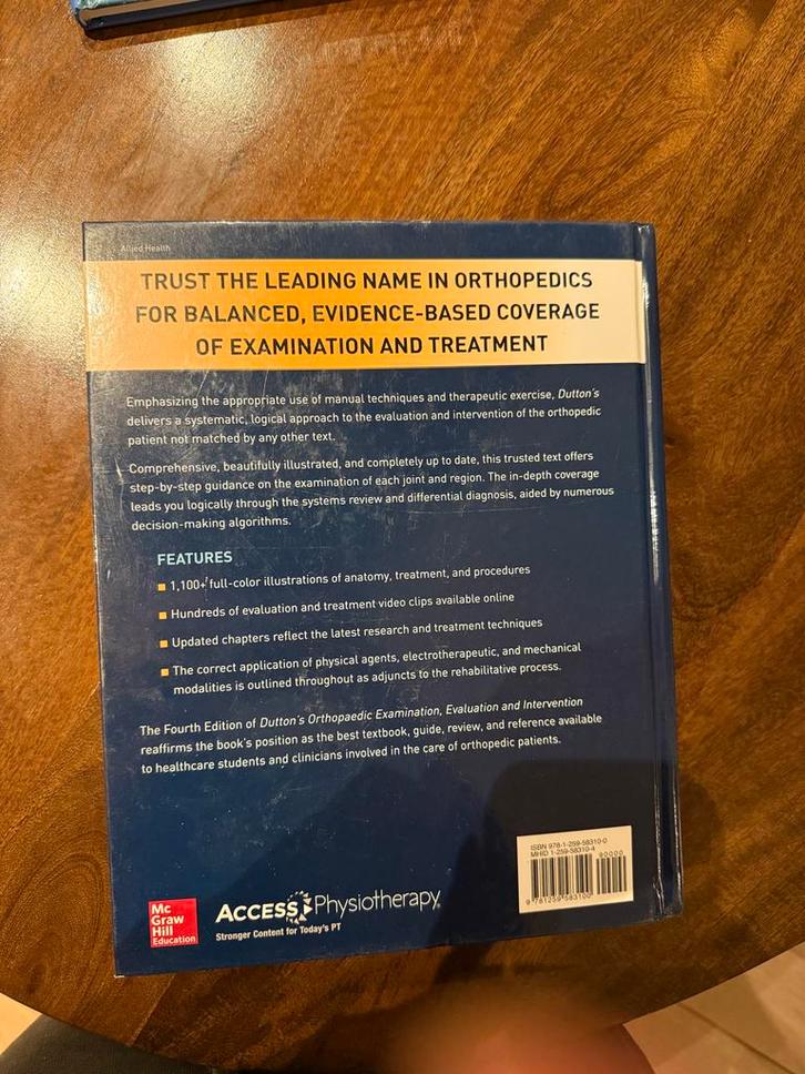 Dutton's Orthopaedic Examination - 4th Edition, Boeken, Studieboeken en Cursussen, Zo goed als nieuw, HBO, Beta, Ophalen of Verzenden
