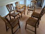 In WESTERBORK 6 eiken eettafelstoelen eetkamerstoelen, Ophalen, Zo goed als nieuw, Bruin, Vier