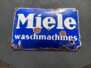 MIELE waschmachines emaille reclamebord beschikbaar voor biedingen
