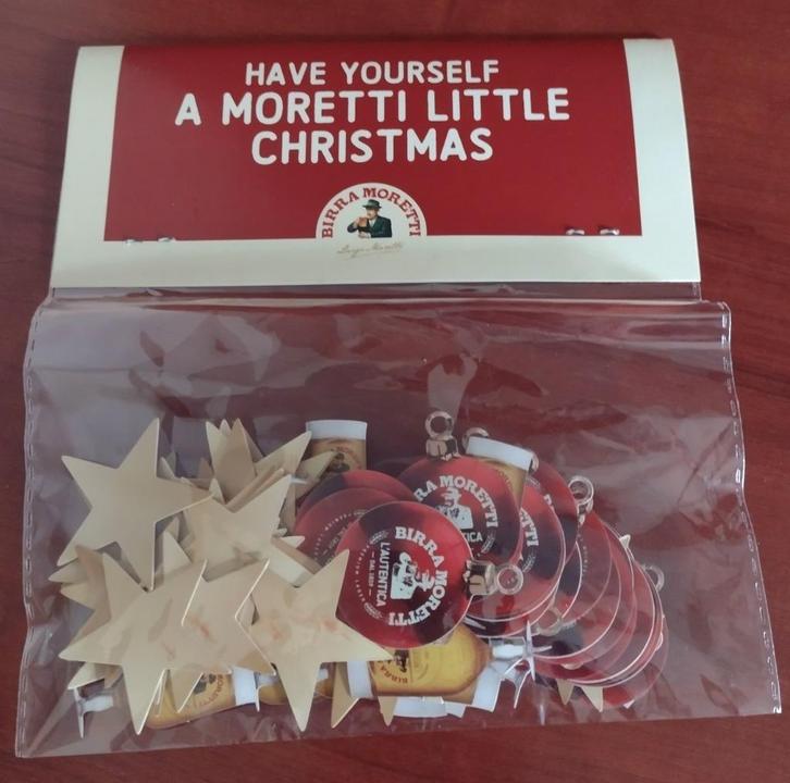 Birra Moretti Mini Kerstversiering Papier., Verzamelen, Biermerken, Nieuw, Overige typen, Overige merken, Ophalen of Verzenden