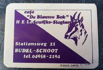 sticker van cafe " De Blauwe Bok " uit Budel-Schoot. beschikbaar voor biedingen