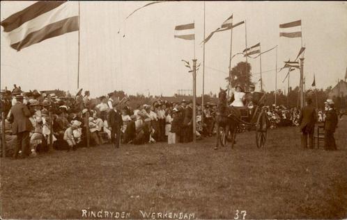 Werkendam - Fotokaart - Ring rijden Paard wagen, Verzamelen, Ansichtkaarten | Nederland, Ongelopen, Noord-Brabant, Voor 1920, Ophalen of Verzenden