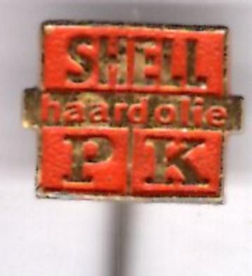 SHELL PK haardolie rood op koper speldje ( G_185 ) beschikbaar voor biedingen
