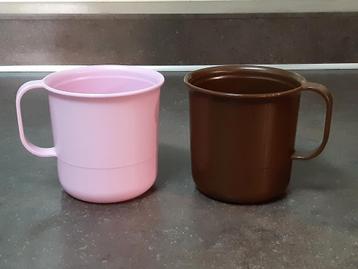 Tupperware beker set nieuw 350 ml bruin / roze beschikbaar voor biedingen