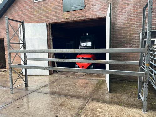 Palletstelling stelling 3x bok 2.50m hoog ca 8m.lang gegalva, Doe-het-zelf en Verbouw, Metalen, Gebruikt, IJzer, Ophalen