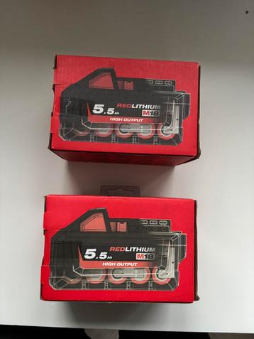 Milwaukee M18 HB5.5 18V Li-Ion High Output Accu - 5.5Ah beschikbaar voor biedingen