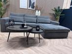 ZGAN Kingsize Ribstof Hoekbank - Grijs - 275 x 180, Ophalen, Hoekbank, Zo goed als nieuw, Vierpersoons of meer