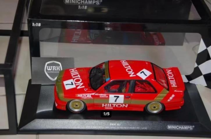 SALE !! 1:18 BMW M3 E30 QUESTER #7 HILTON Minichamps WRH, Hobby en Vrije tijd, Modelauto's | 1:18, Zo goed als nieuw, Auto, MiniChamps
