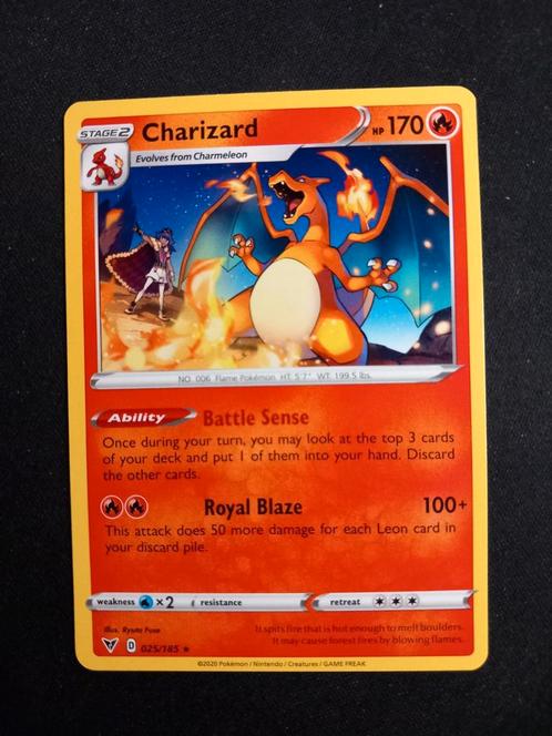 Pokemon Charizard 025/185 Vivid Voltage Rare Excellent, Hobby en Vrije tijd, Verzamelkaartspellen | Pokémon, Zo goed als nieuw