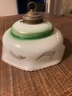 Antieke Glazen Lampenkap, Huis en Inrichting, Lampen | Lampenkappen, Gebruikt, Wit, Rond, Ophalen of Verzenden