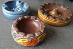 vintage asbak van Flora/Gouda en 2 van Strehla  keramiek 60s, Ophalen of Verzenden, Gebruikt, Asbak