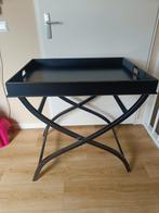Mooie Zwarte XL Butler Tray, Huis en Inrichting, Tafels | Bijzettafels, Ophalen, Minder dan 55 cm, Rond, Zo goed als nieuw