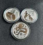 3 Stuks 1/2 oz Zilver LUNAR III., Ophalen of Verzenden, Zilver