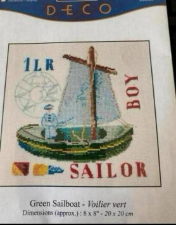 BORDUURPAKKET DMC DECO GREEN SAILBOAT beschikbaar voor biedingen