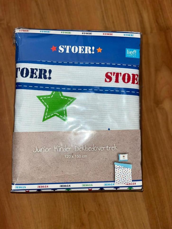Lief! Stoer! Junior Dekbedovertrek 120x150, Kinderen en Baby's, Kinderkamer | Beddengoed, Nieuw, Dekbedovertrek, Blauw, Jongetje