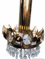 Prachtige vintage messing hanglamp kristal jaren 60, Ophalen of Verzenden