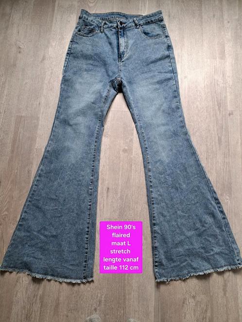 90's flared jeans maat L stretch, Kleding | Dames, Spijkerbroeken en Jeans, Zo goed als nieuw, Grijs, Ophalen of Verzenden