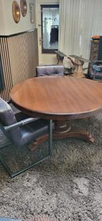 Eettafel antiek klaptafel, Ophalen, Gebruikt, 50 tot 75 cm, Rond