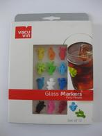 Vacu vin glass-markers 12 stuks met zuignapjes, Ophalen of Verzenden, Nieuw