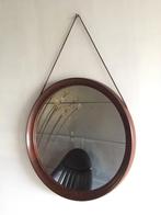 Jaren 50 60 design Wengé spiegel Luxus Zweeds leren koord, Huis en Inrichting, Woonaccessoires | Spiegels, Uno Osten Kristiansson