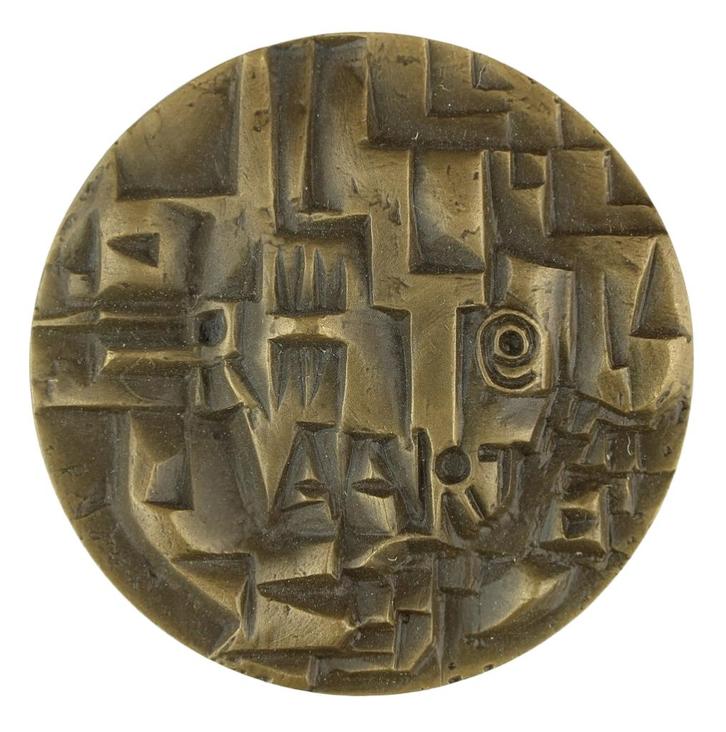 PENNING VPK 1964 Jan Snoeck : Ruimtevaart, Postzegels en Munten, Penningen en Medailles, Brons, Nederland, Verzenden